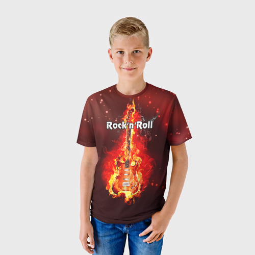 Детская 3D футболка с принтом Rock'n'Roll, фото на моделе #1