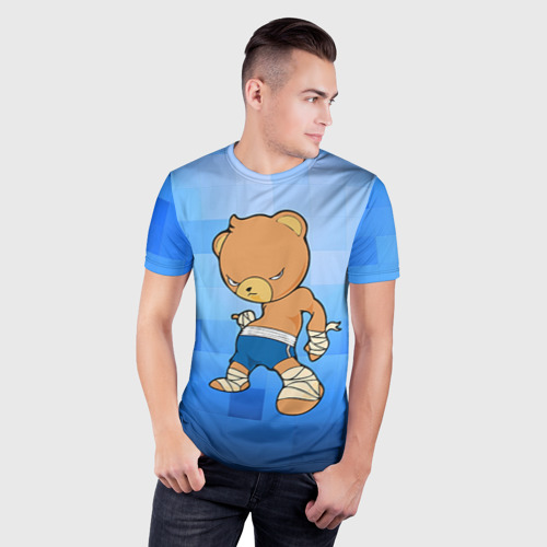 Мужская футболка 3D Slim с принтом Muay thai 2, фото на моделе #1