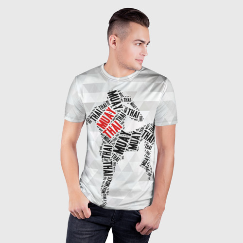 Мужская футболка 3D Slim с принтом Muay thai 5, фото на моделе #1