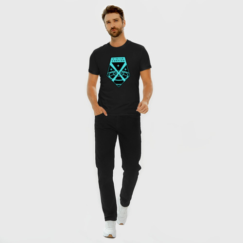 Мужская футболка премиум с принтом X-COM (логотип), вид сбоку #3