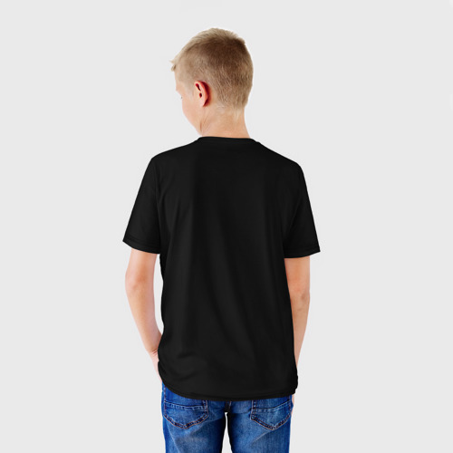 Детская футболка 3D с принтом Кот космонавт, вид сзади #2