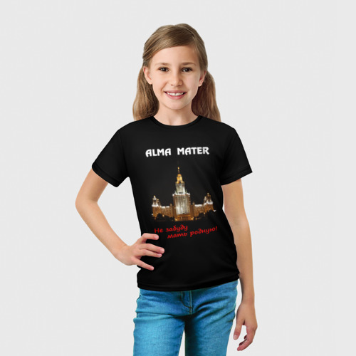 Детская футболка 3D с принтом МГУ alma mater, вид сбоку #3