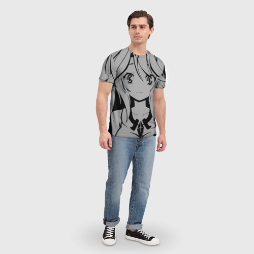 Мужская футболка 3D с принтом Аниме девушка, вид сбоку #3