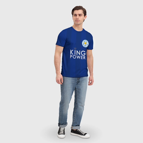 Мужская 3D футболка с принтом Лестер Сити Leicester Vardy 9, вид сбоку #3