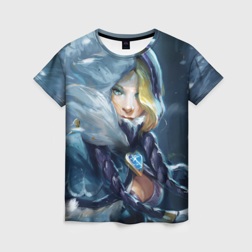 Женская футболка 3D с принтом Crystal Maiden, вид спереди #2