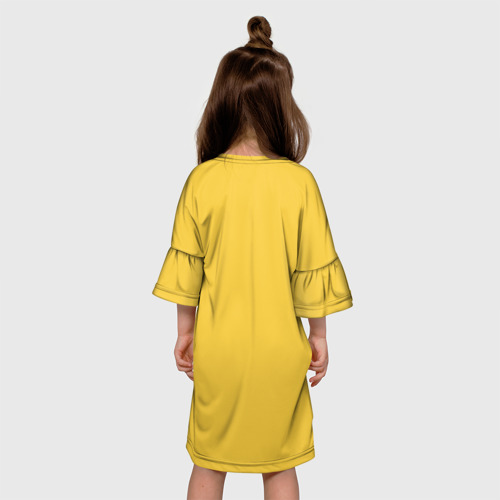 Детское платье 3D с принтом Пикачу, вид сзади #2