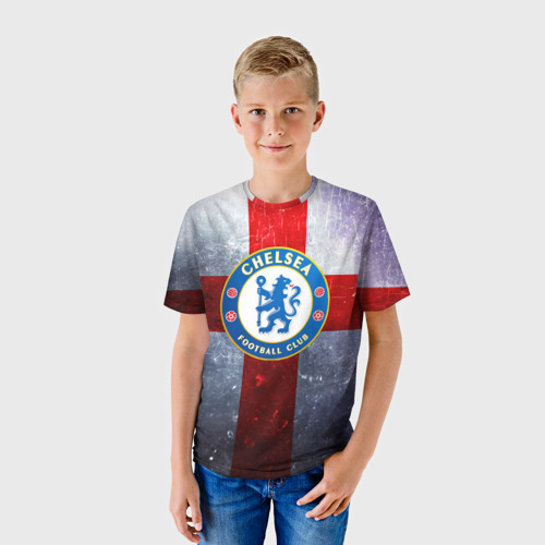 Детская футболка 3D с принтом Челси, фото на моделе #1