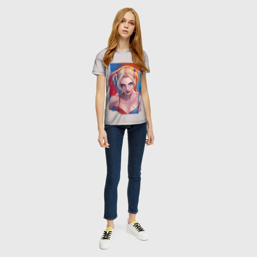 Женская футболка 3D с принтом Харли Квинн, вид сбоку #3