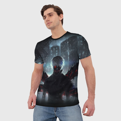 Мужская футболка 3D с принтом Tokyo Ghoul, фото на моделе #1