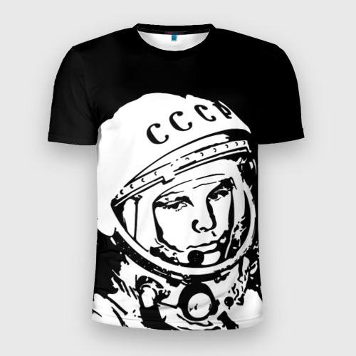 Мужская футболка 3D Slim с принтом Гагарин 9, вид спереди #2