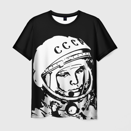 Мужская футболка 3D с принтом Гагарин 9, вид спереди #2