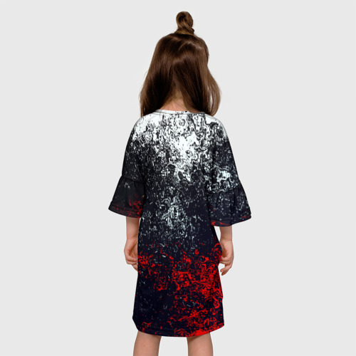 Детское платье 3D с принтом Брызги красок, вид сзади #2