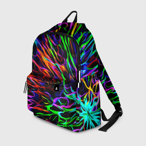 Рюкзак 3D с принтом Разноцветные разводы, вид спереди #2