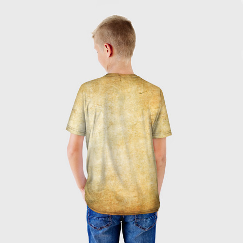 Детская футболка 3D с принтом Мы на позитиве (L), вид сзади #2
