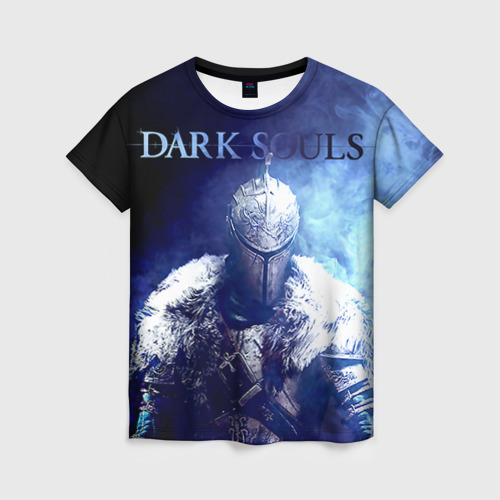 Женская футболка 3D с принтом Knight of fire - dark souls, вид спереди #2