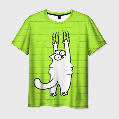 Мужская футболка 3D с принтом Simon's cat 3, вид спереди #2