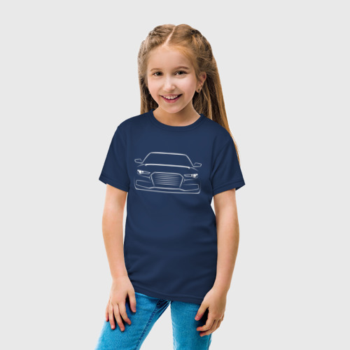 Детская футболка хлопок с принтом Audi, вид сбоку #3