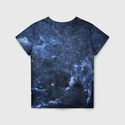 Детская футболка 3D с принтом Безмолвный космос, вид сзади #1