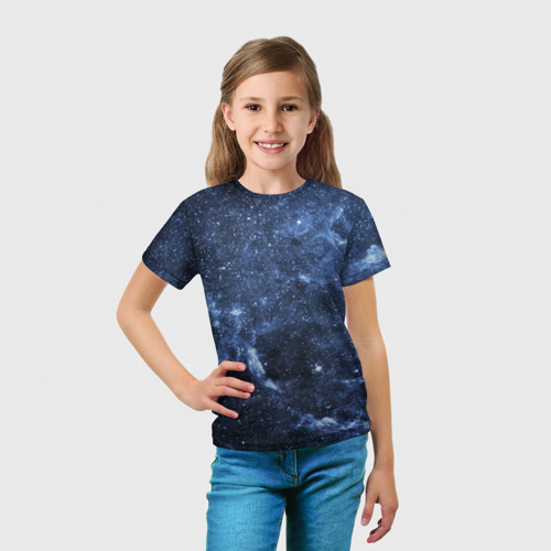 Детская футболка 3D с принтом Безмолвный космос, вид сбоку #3