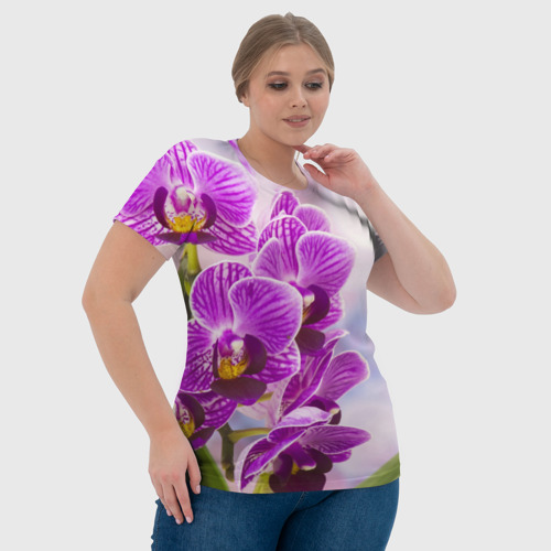 Женская футболка 3D с принтом Божественная орхидея, фото #4
