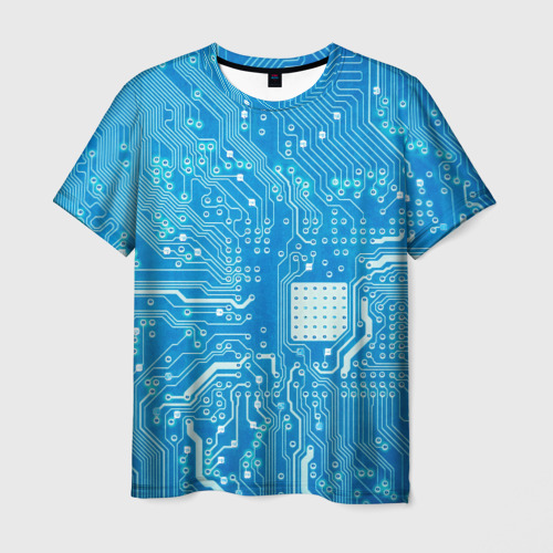 Мужская футболка 3D с принтом Системная плата, вид спереди #2