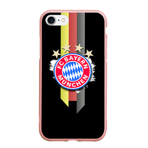 Чехол для iPhone 7/8 матовый с принтом ФК Бавария, вид спереди #2