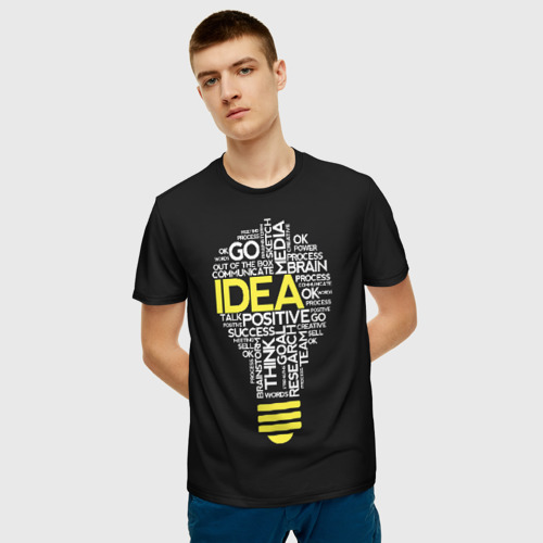 Мужская 3D футболка с принтом IDEA, фото на моделе #1