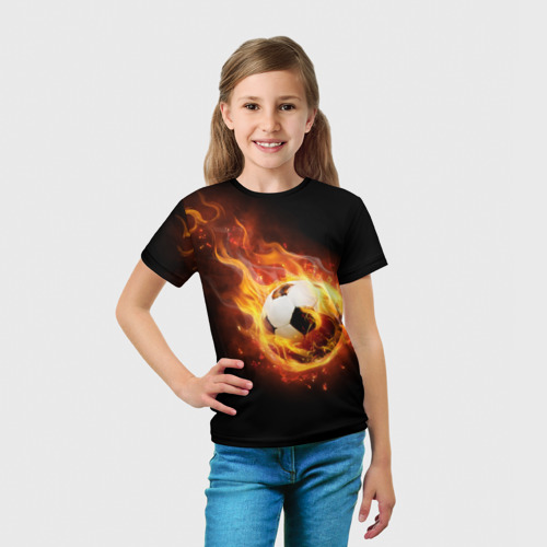 Детская 3D футболка с принтом Страсть к футболу, вид сбоку #3