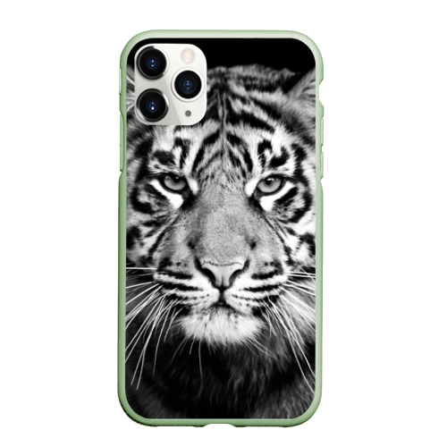 Чехол для iPhone 11 Pro Max матовый с принтом Красавец тигр, вид спереди #2