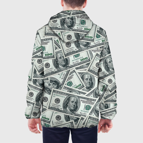 Мужская куртка 3D с принтом Банкноты, вид сзади #2