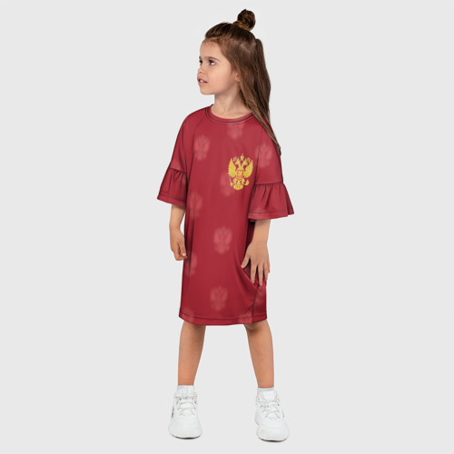 Детское платье 3D с принтом Сборная России по футболу, фото на моделе #1