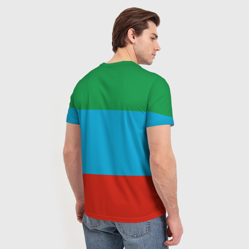 Мужская футболка 3D с принтом Дагестан, вид сзади #2