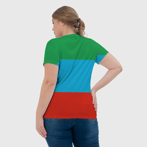 Женская футболка 3D с принтом Дагестан, вид сзади #2