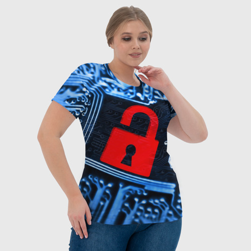 Женская футболка 3D с принтом Микросхема, фото #4