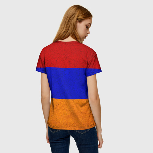Женская футболка 3D с принтом Армения, вид сзади #2
