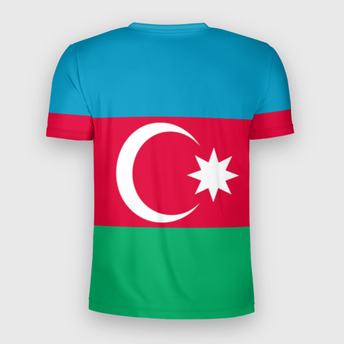 Мужская футболка 3D Slim с принтом Азербайджан, вид сзади #1