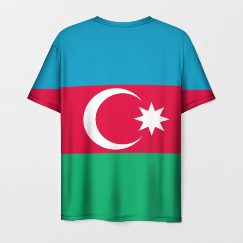 Мужская футболка 3D с принтом Азербайджан, вид сзади #1