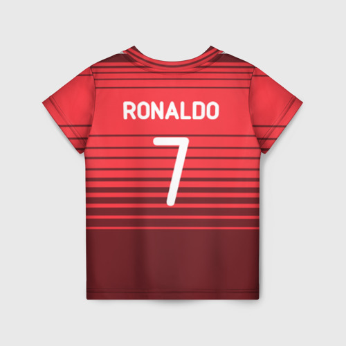 Детская 3D футболка с принтом Роналду сборная Португалии, вид сзади #1