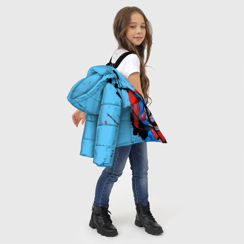 Зимняя куртка для девочек 3D с принтом Заяц, фото #4