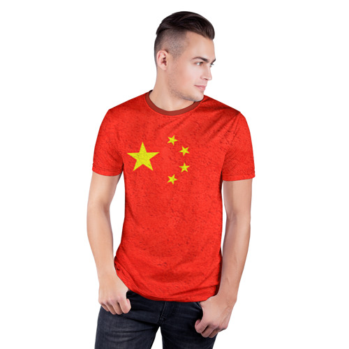 Мужская футболка 3D спортивная с принтом Китай, фото на моделе #1