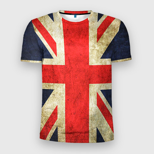 Мужская футболка 3D Slim с принтом Великобритания, вид спереди #2