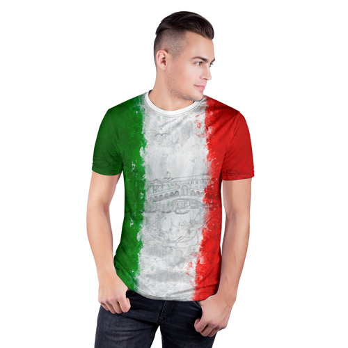 Мужская футболка 3D спортивная с принтом Италия, фото на моделе #1