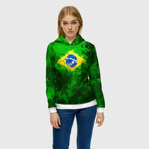 Женская толстовка 3D с принтом Бразилия, фото на моделе #1