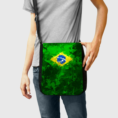 Сумка через плечо с принтом Бразилия, фото на моделе #1