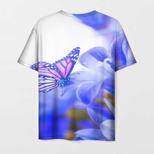 Мужская футболка 3D с принтом Бабочки, вид сзади #1