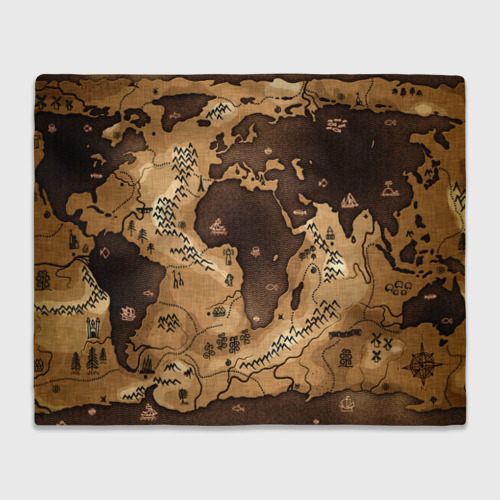 Плед 3D с принтом Карта мира, вид спереди #2