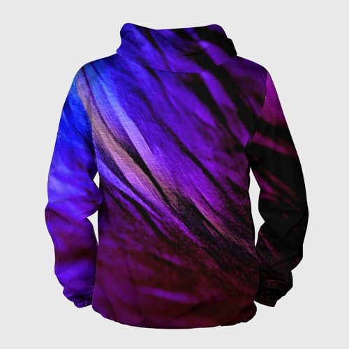 Мужская ветровка 3D с принтом Фиолетовый, вид сзади #1
