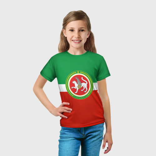 Детская футболка 3D с принтом Татарстан, вид сбоку #3