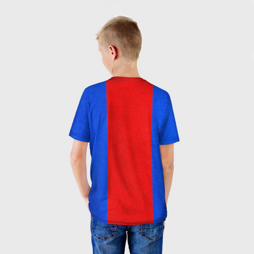 Детская футболка 3D с принтом ФК ЦСКА, вид сзади #2