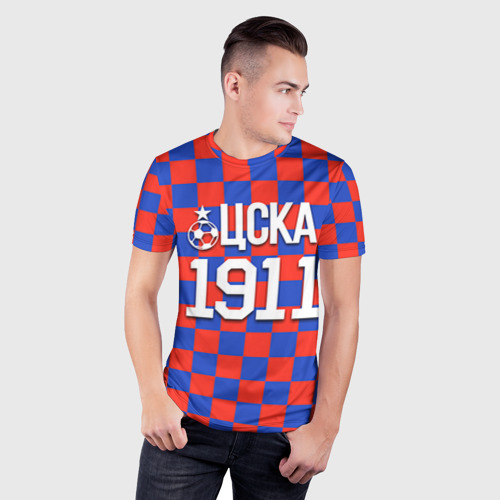 Мужская футболка 3D спортивная с принтом ЦСКА 1911, фото на моделе #1
